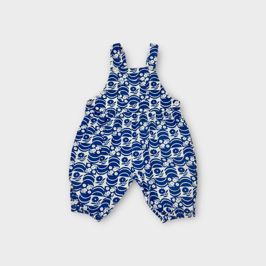Seed Heritage Blue Floral Overalls, Size 1
