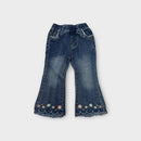 Floral Embroidered Jeans, Size 3