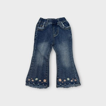 Floral Embroidered Jeans, Size 3