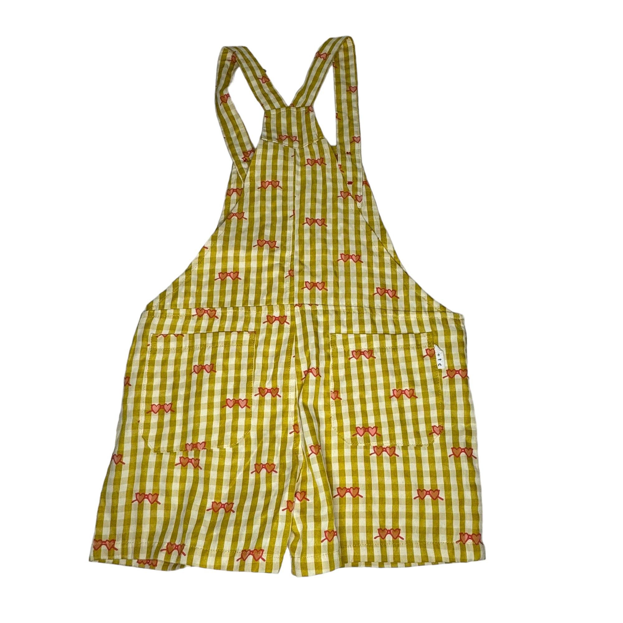 Olive and the Captain Gingham Check Short Overalls, Size 6