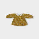 Jacadi Paris Mustard Floral Blouse, Size 0000