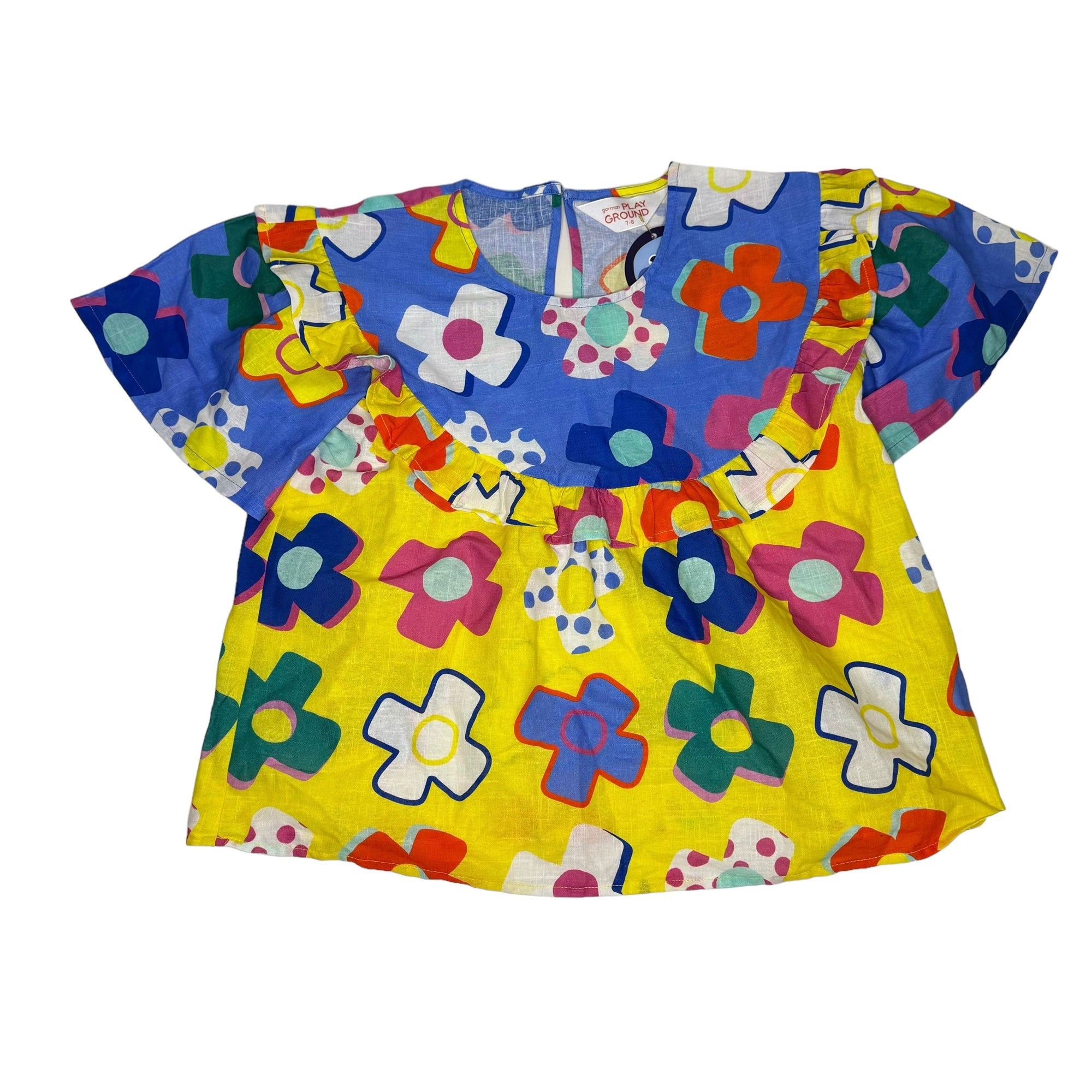 Gorman Playground Organic Cotton Print Ruffle Top and Skirt Set, Size 7-8
