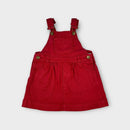 Dotty Dungarees Red Pinafore Dress, Size 2