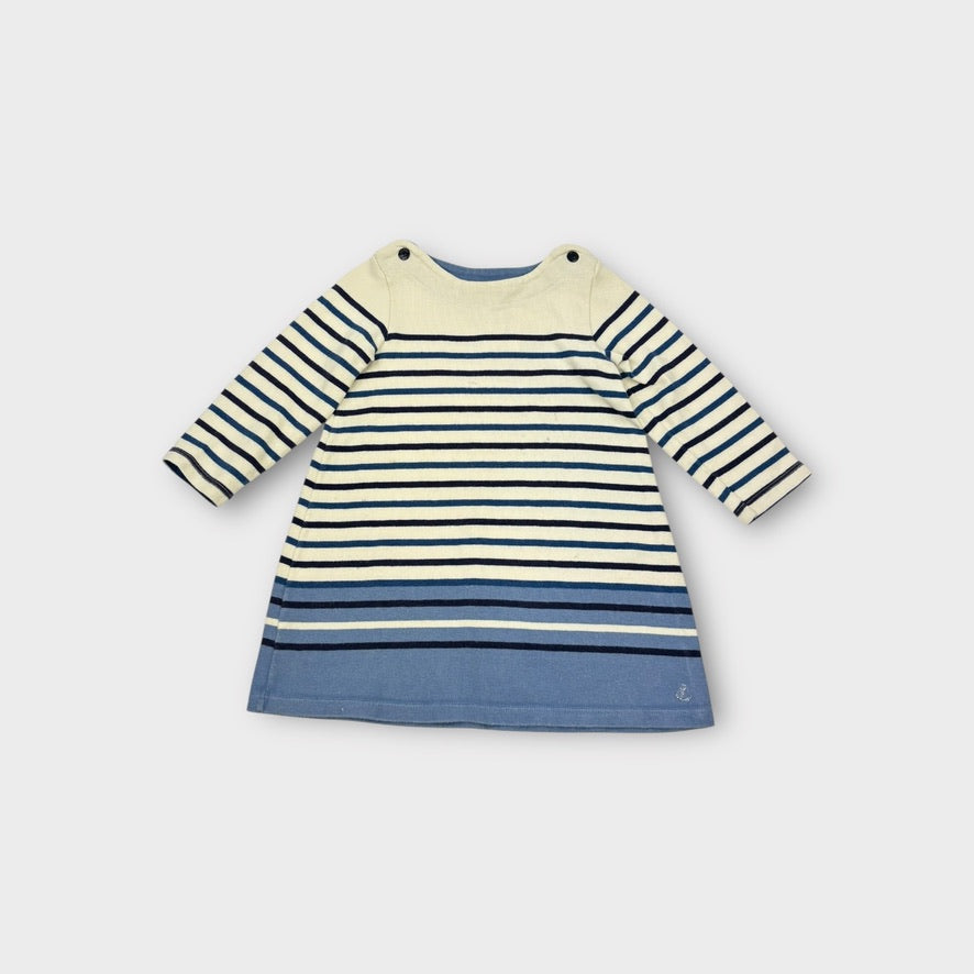 Petit Bateau Breton Stripe Dress, Size 1