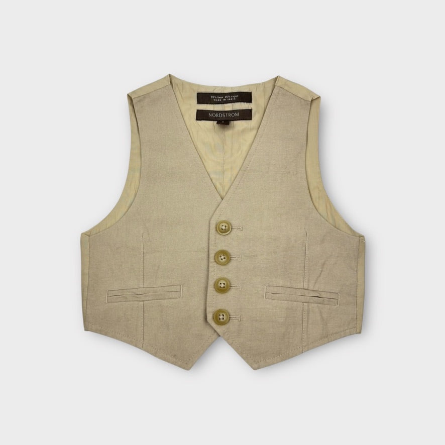 Nordstrom Linen Waistcoat Vest, Size 2