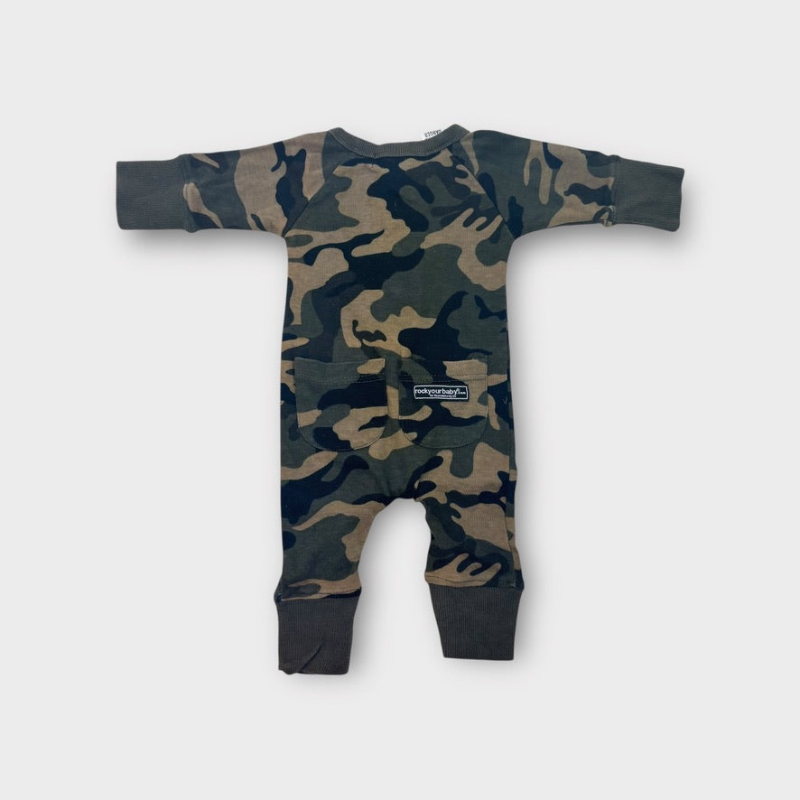 Rock Your Baby Camo Print Onesie, Size 000