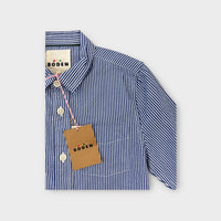 Mini Boden Blue Stripe Shirt, Size 3-4