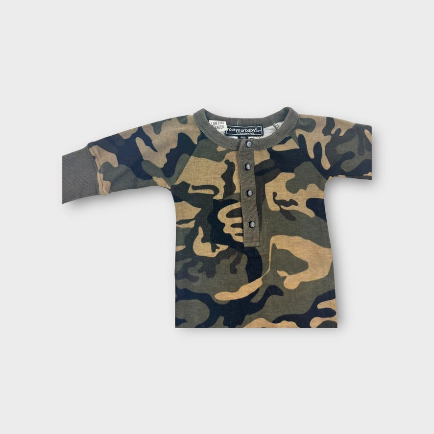 Rock Your Baby Camo Print Onesie, Size 000