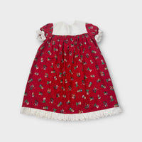 Vintage Handmade Christmas Dress and Hat Set, Size 4