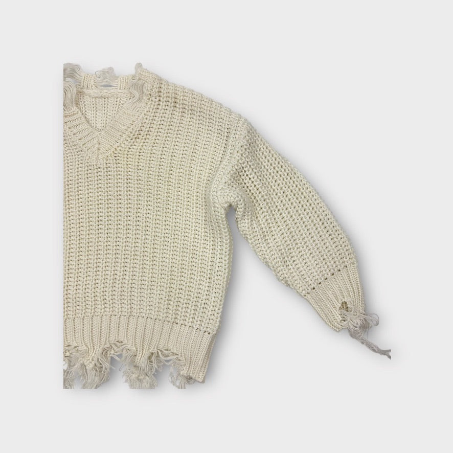 Knitted White Jumper, Size 1