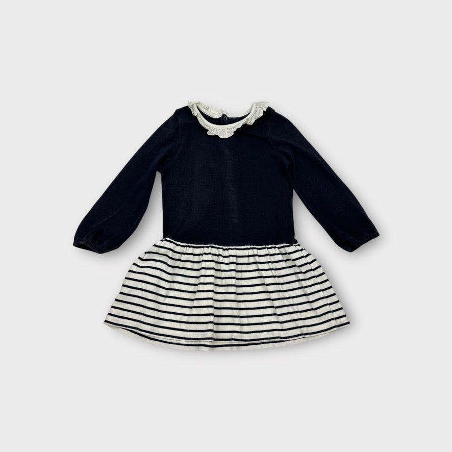 Petit Bateau Nautical Stripe Dress, Size 2