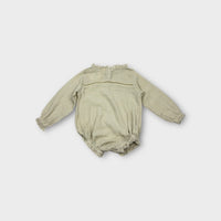 Illoura the Label Frill Linen Romper, Size 1