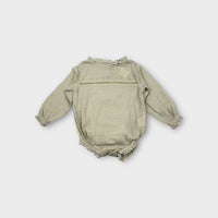 Illoura the Label Frill Linen Romper, Size 1