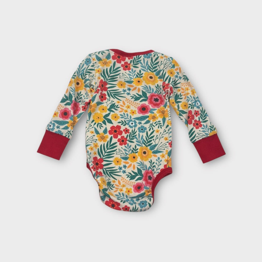 Goldie + Ace Red Floral Bodysuit, Size 00