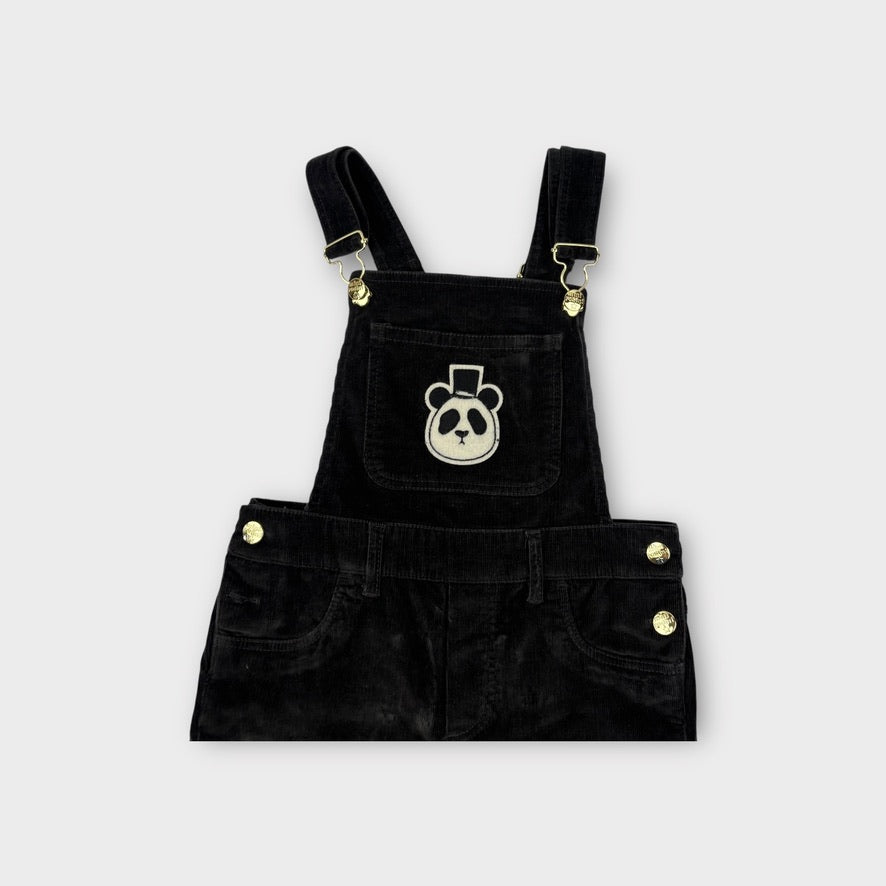 Mini Rodini Panda Corduroy Overalls, Size 4-5