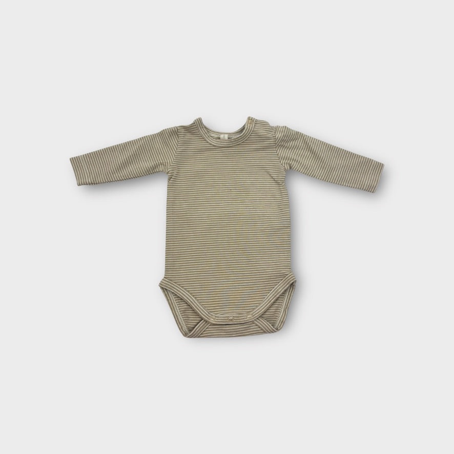 Quincy Mae Long Sleeve Stripe Bodysuit, Size 0000