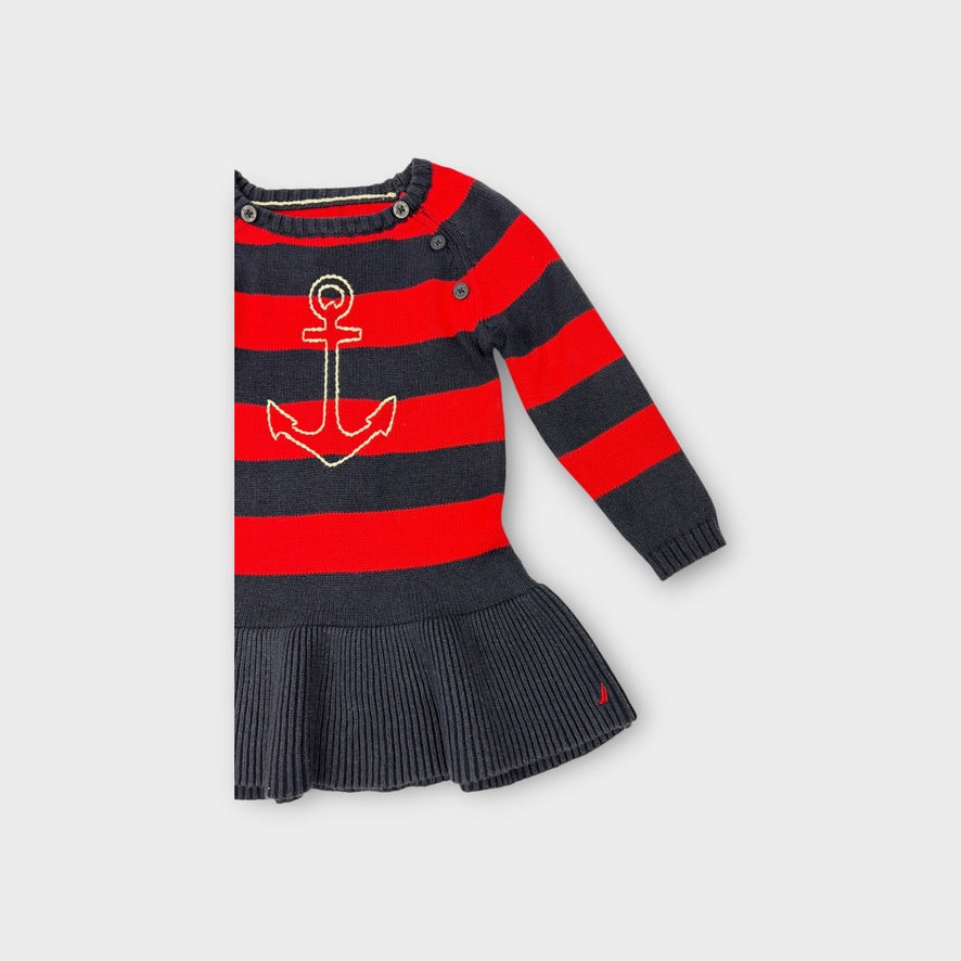 Nautica Stripe Knit Dress, Size 18M