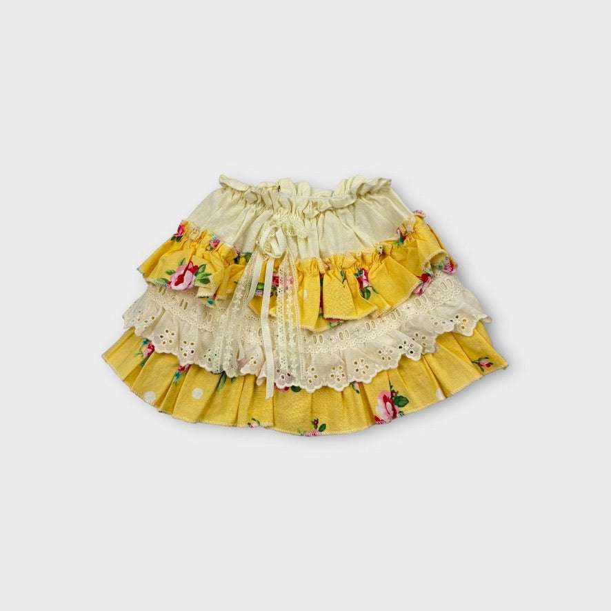 Handmade Yellow Frill Skirt, Size 1