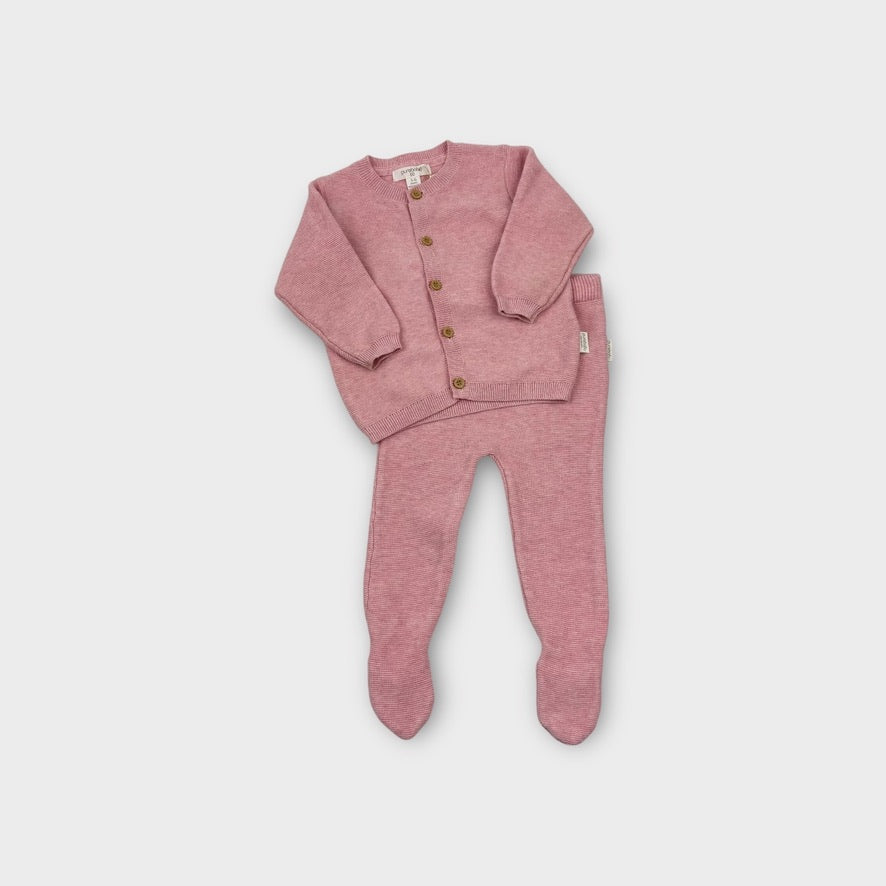 Purebaby Pink Knit Set, Size 00