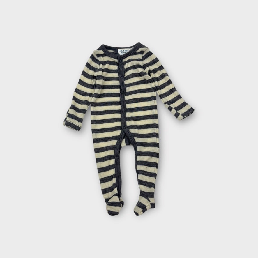 Milly & Milo Merino Stripe Onesie, Size 000