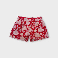 Milky Red Floral Shorts, Size 5