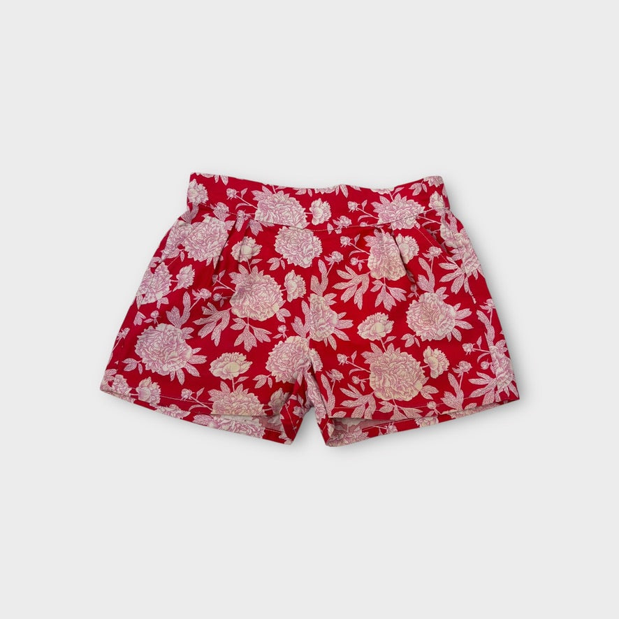 Milky Red Floral Shorts, Size 5