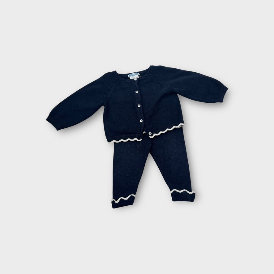 Jacadi Scallop Cardigan and Pant Set, Size 0