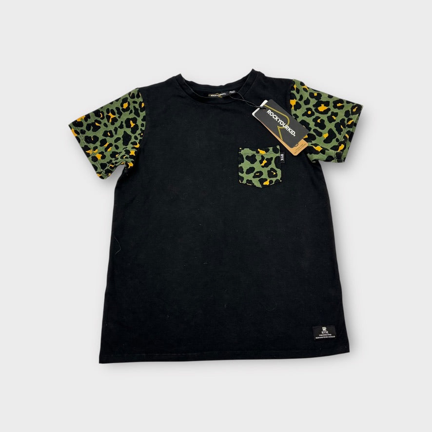 Rock Your Kid Leopard Sleeve Tee, Size 8