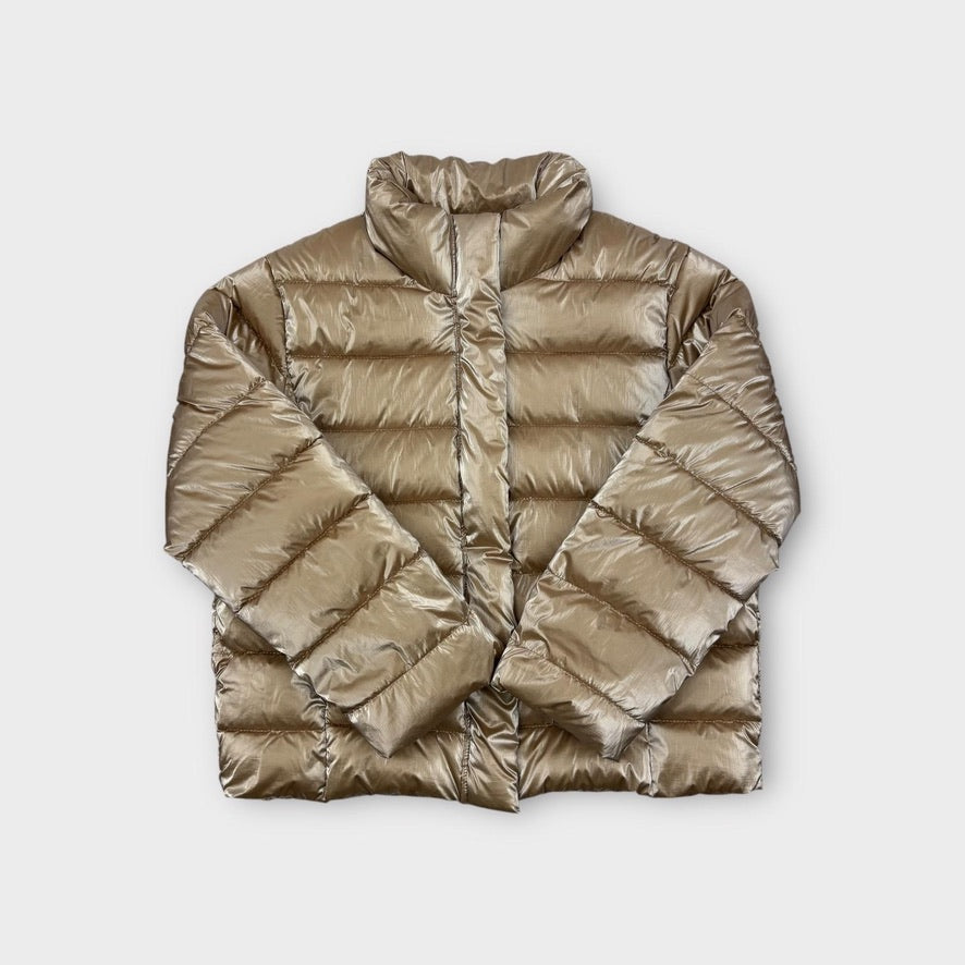Zara Gold Metallic Puffer Jacket, Size 9-10
