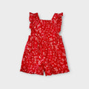 Purebaby Red Floral Romper, Size 2