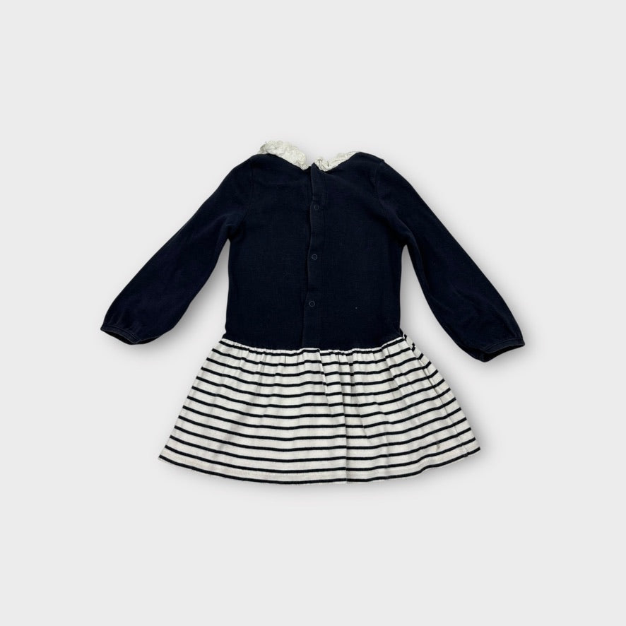 Petit Bateau Nautical Stripe Dress, Size 2