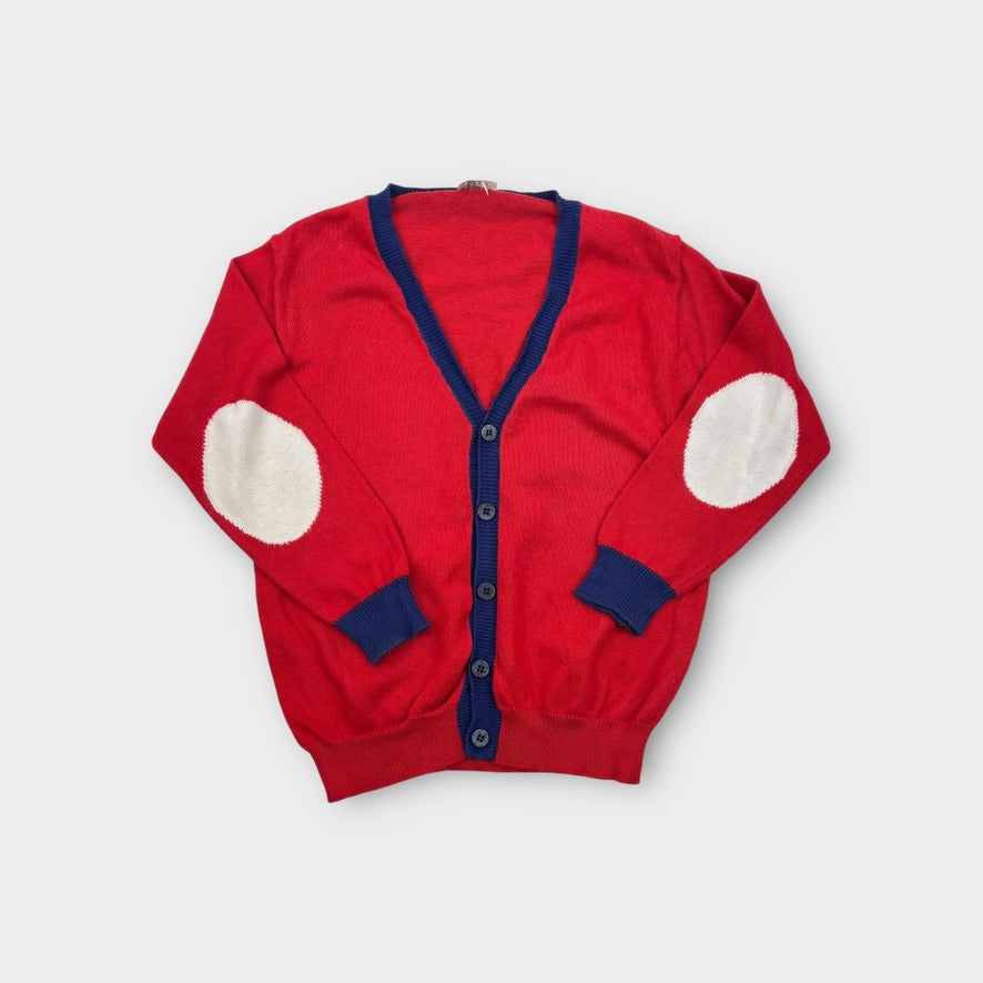 Il Gufo Red Knitted Cardigan, Size 4