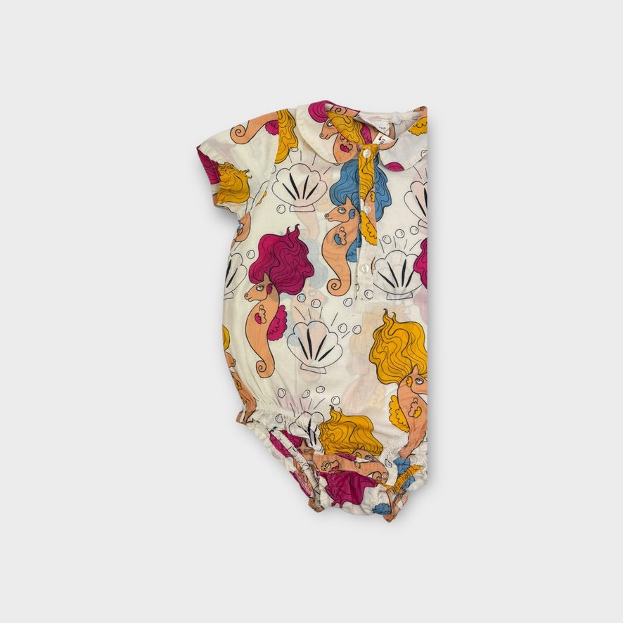 Mini Rodini Seahorse Romper, Size 1