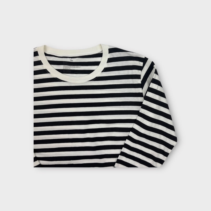 Black and White Stripe Long Sleeve Top, Size 12