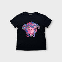 Versace Black Printed T-shirt, Size 10