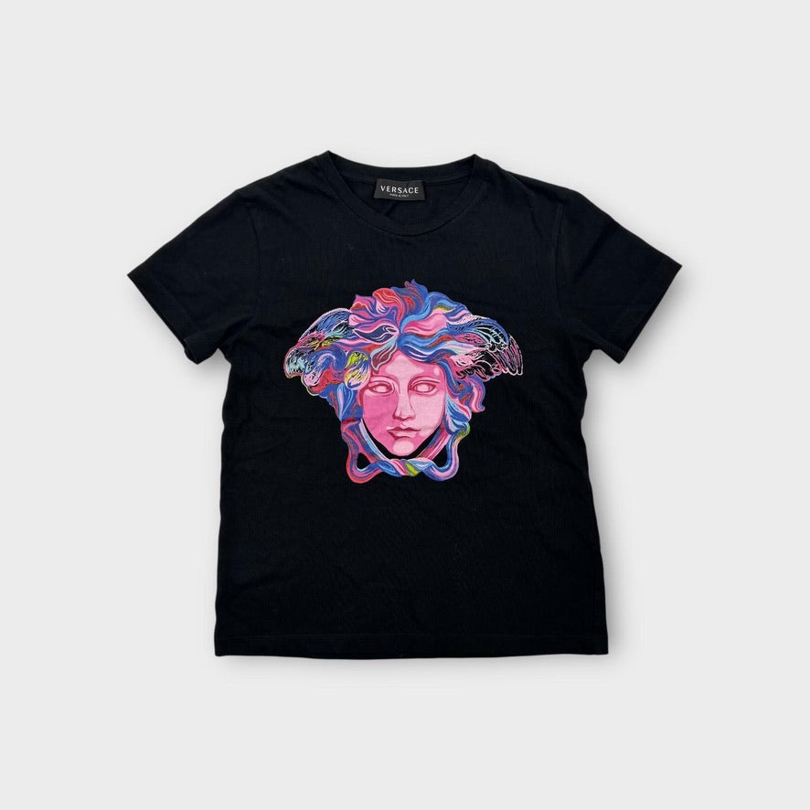 Versace Black Printed T-shirt, Size 10