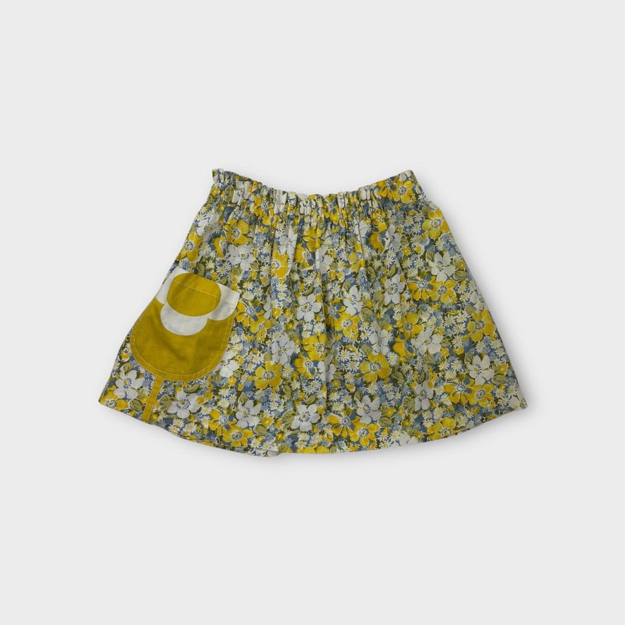 Handmade Floral Pocket Skirt, Size 8