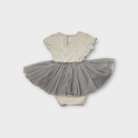 Rock Your Baby Grey Tulle Romper, Size 1