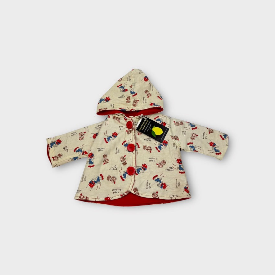 Handmade Retro Print Jacket, Size 000