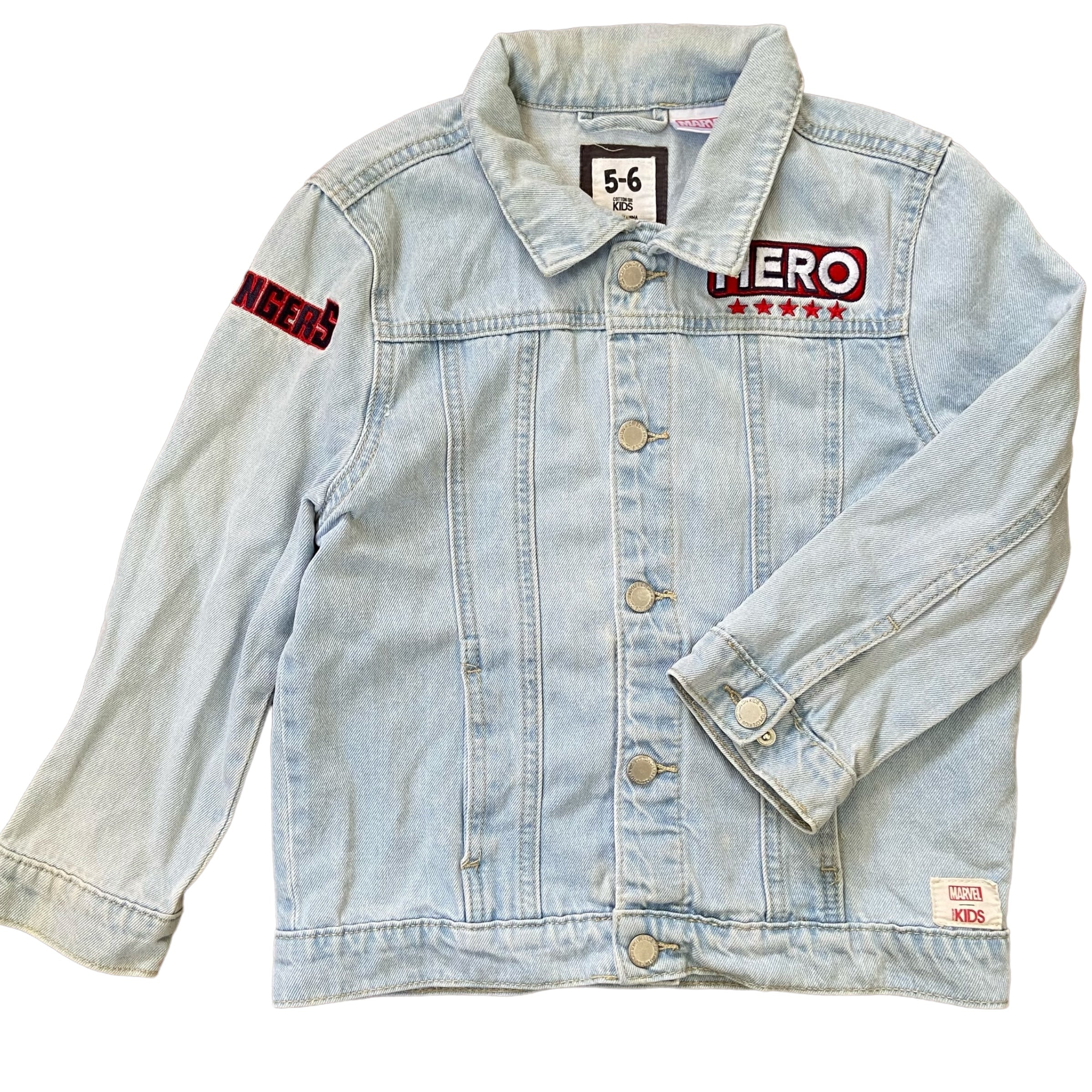 Cotton On Kids Avengers Denim Jacket, Size 5-6