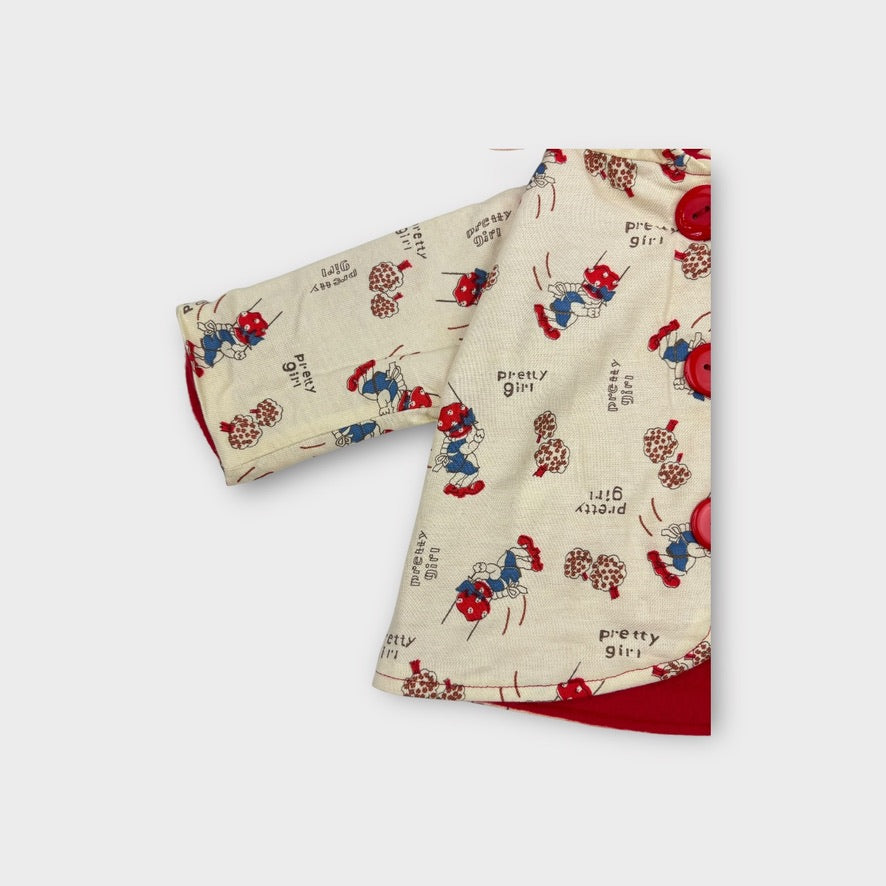 Handmade Retro Print Jacket, Size 000