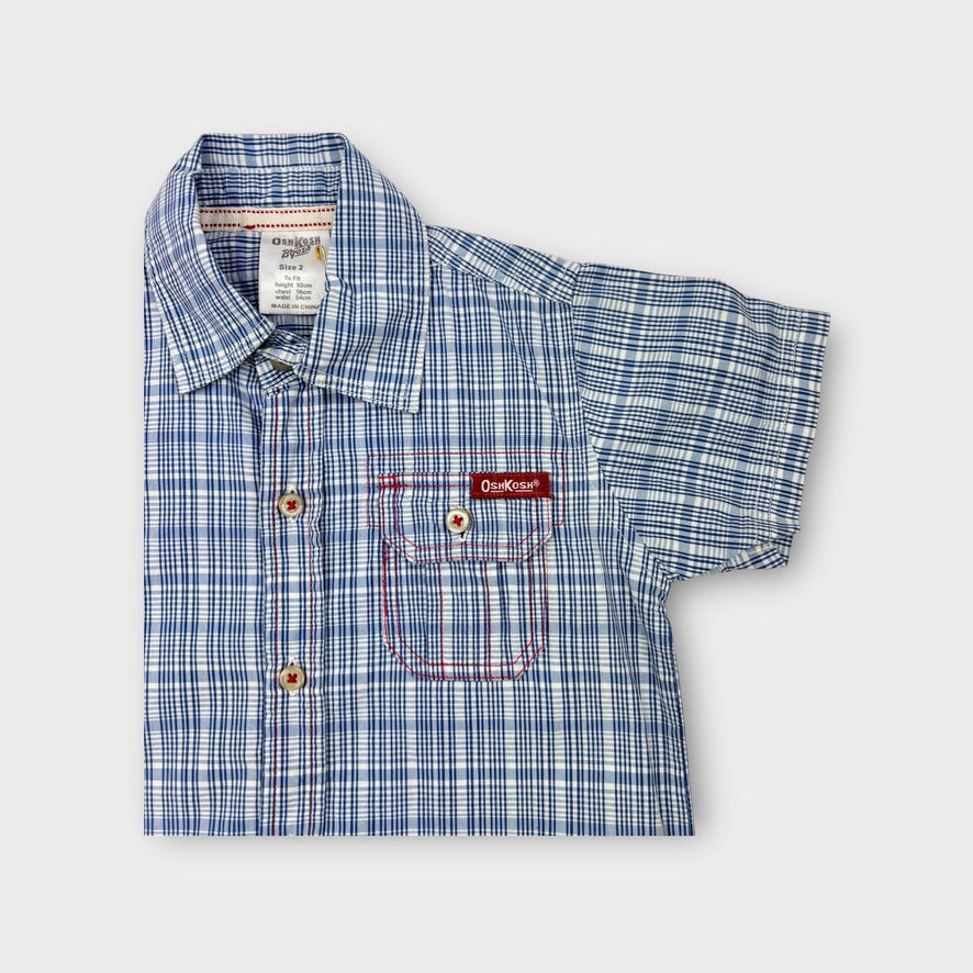 OshKosh B'Gosh Blue Check Shirt, Size 2
