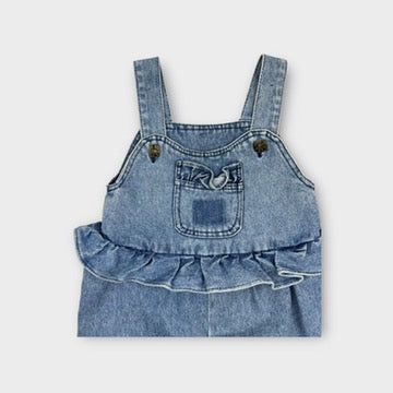 Blue Boppers Denim Ruffle Overalls, Size 0