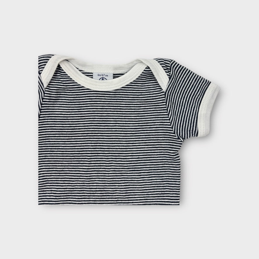 Petit Bateau Stripe Bodysuit, Size 00