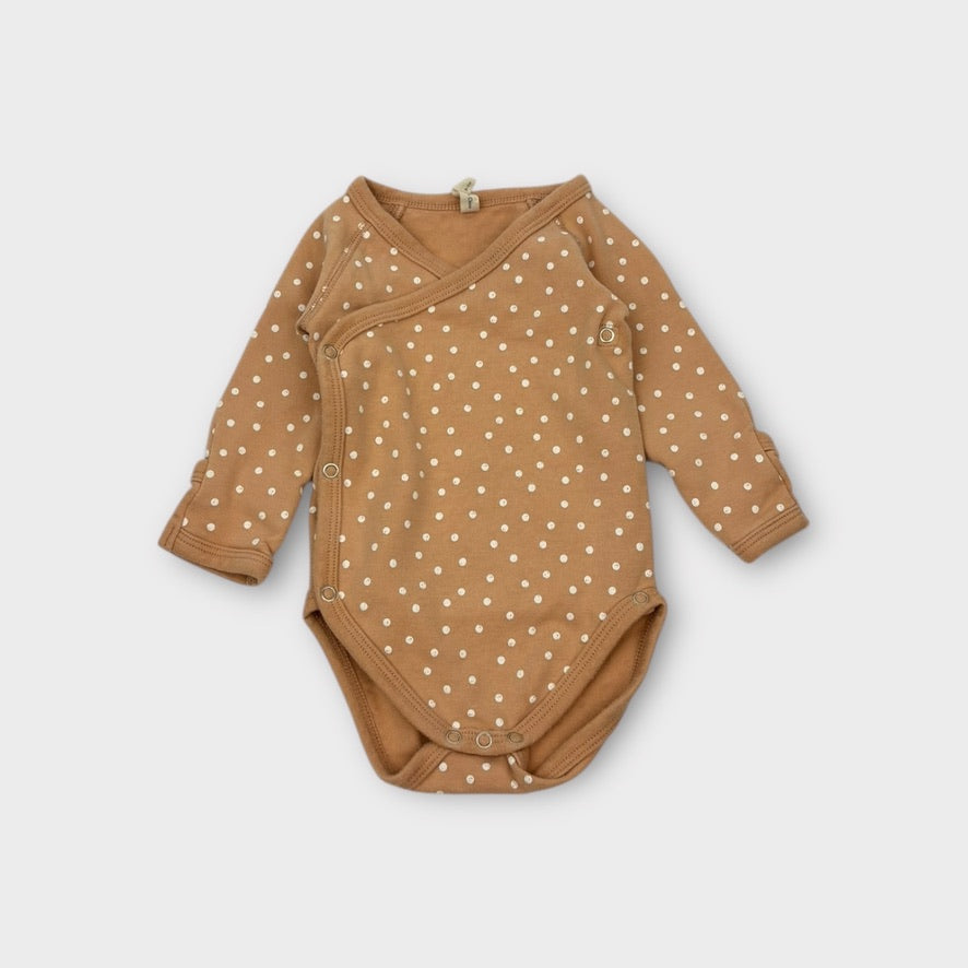 Quincy Mae Spot Wrap Bodysuit, Size 000