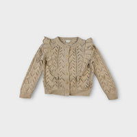 Jamie Kay Cream Open Knit Cardigan, Size 2