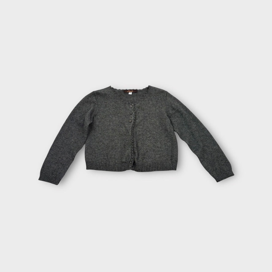 Jacadi Charcoal Knit Cardigan, Size 2