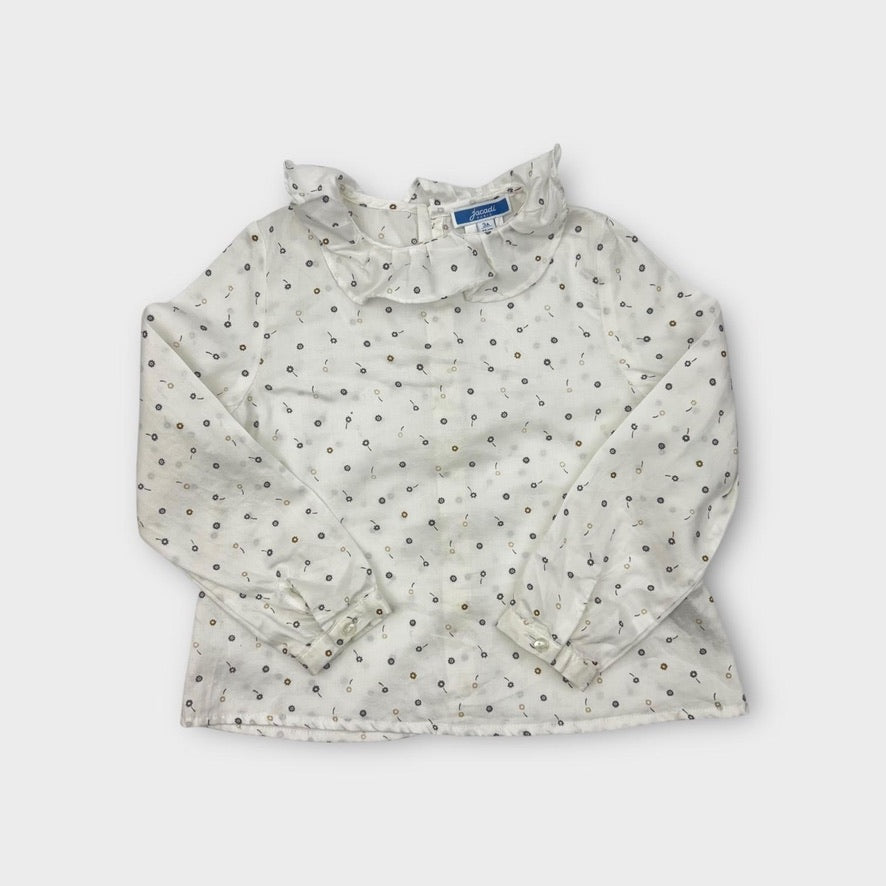Jacadi Flower Long Sleeve Top, Size 3