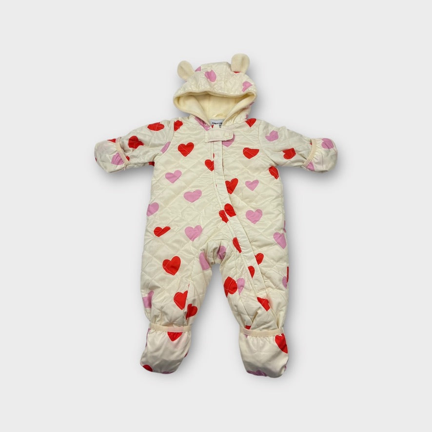 Sunday Siblings Heart Pram Suit, Size 0-6 months