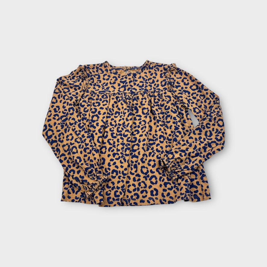 Mini Boden Leopard Print Long Sleeve Top, 9-10
